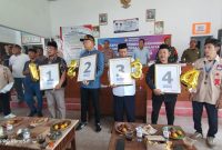 Empat Calon Kuwu Desa Purwajaya 1.H Dulata, 2.H Mino, 3.Tamir dan 4.Anwarudin
